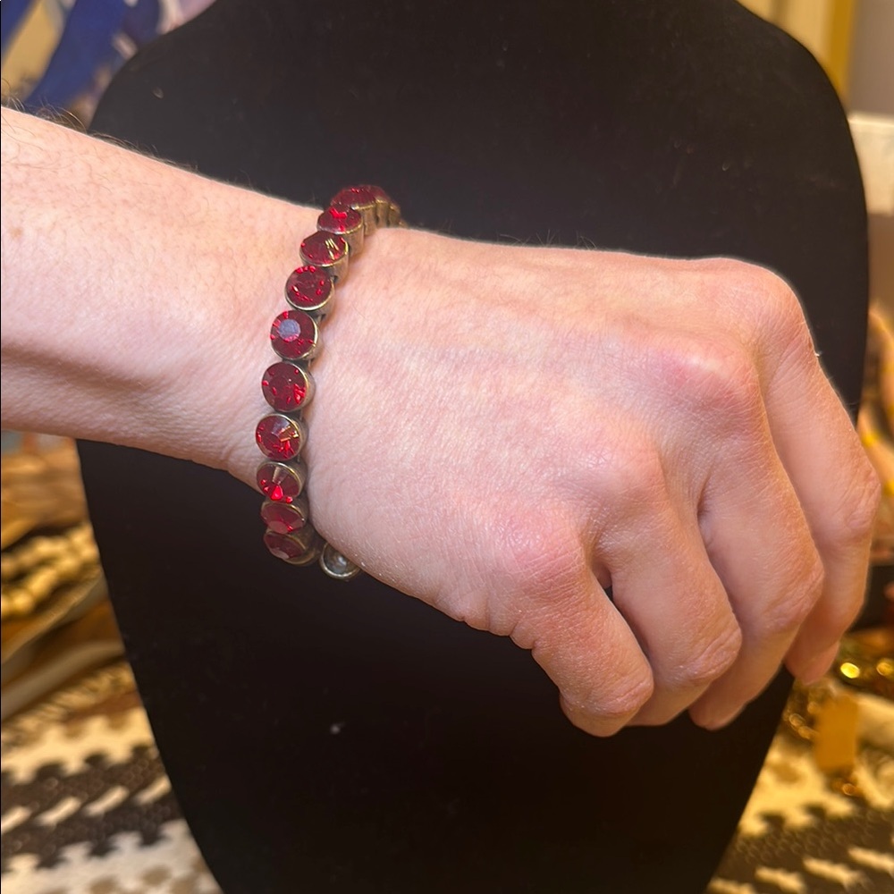 Elegant Red Gemstone Bracelet